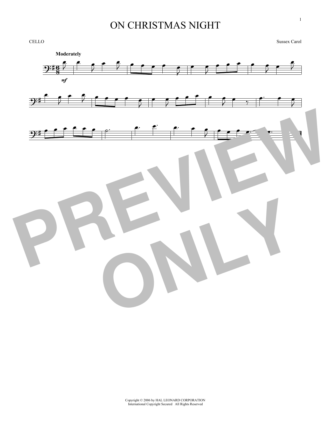 Produktgalerie: Seite 1 von 1 On Christmas Night, Sussex Carol, Violoncello