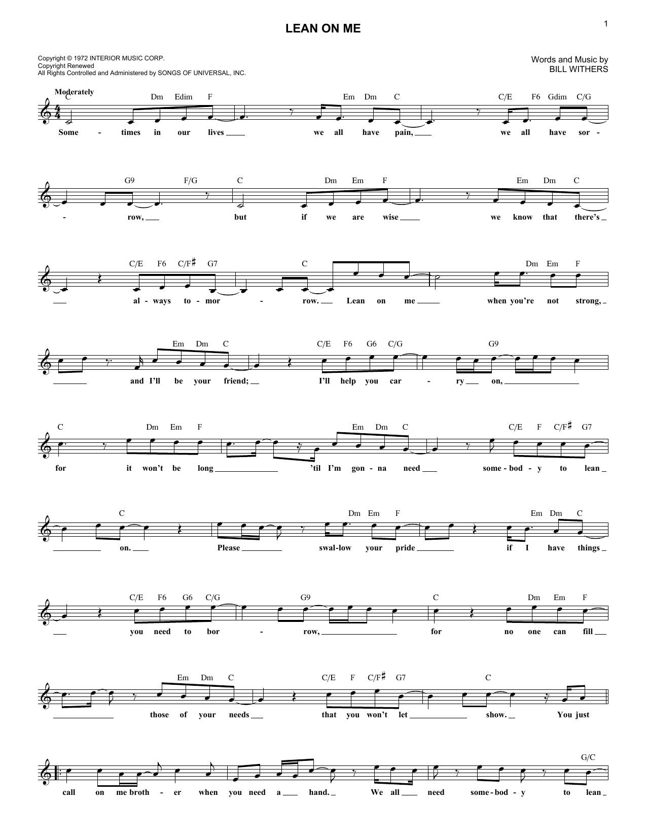 Produktgalerie: Seite 1 von 1 Lean On Me, Bill Withers