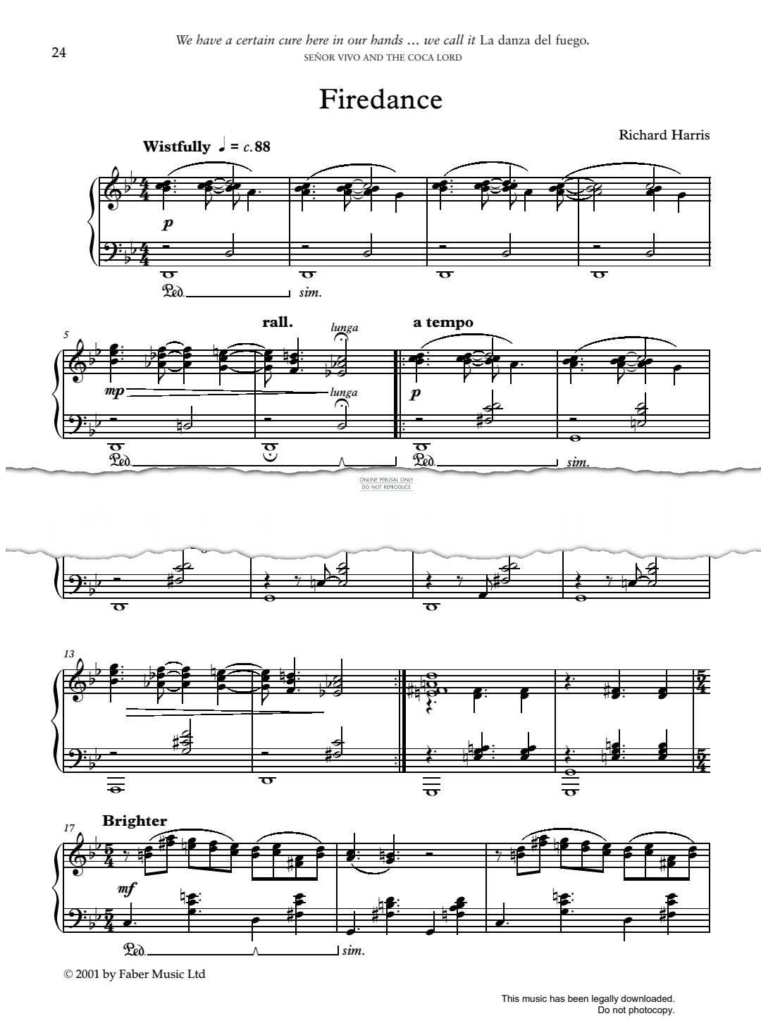 Produktgalerie: Seite 1 von 1 Firedance, Richard Harris, Klavier