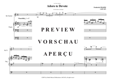 Product gallery: Page 3 of 10 Adoro Te Devote , , (clarinet + organ)