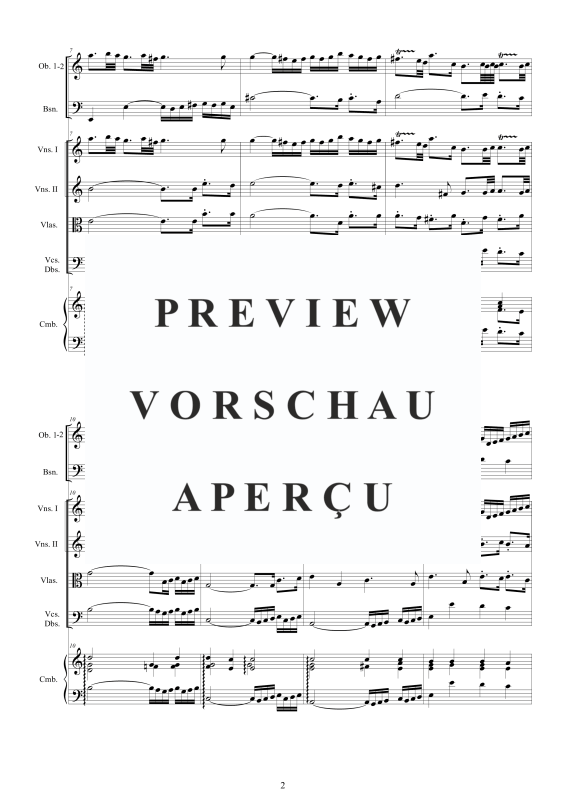 Produktgalerie: Seite 3 von 11 Orchester Suite No.1 in C-Dur BWV 1066, , Orchester 2 Oboen, Fagott, Streicher und Cembalo BC
