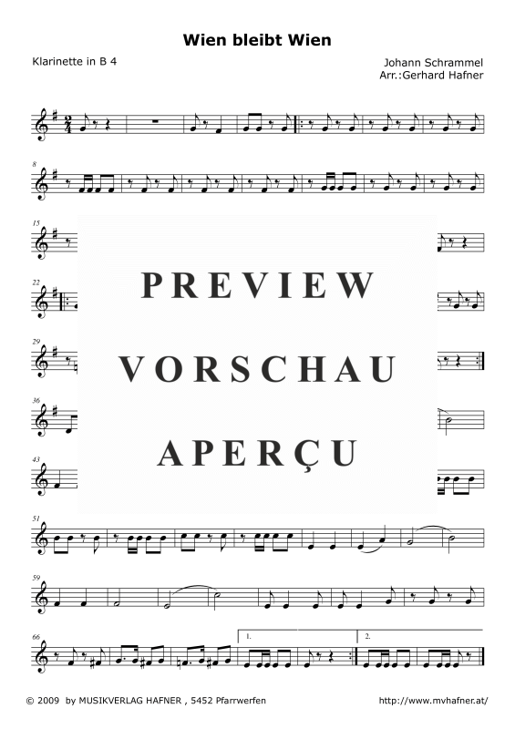 Product gallery: Page 7 of 9 Wien bleibt Wien, , (Clarinet Quintet)