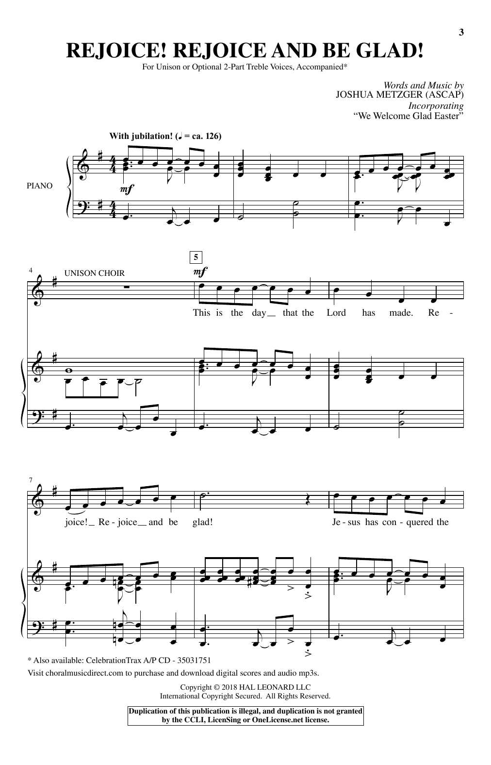 Produktbild zu: Rejoice! Rejoice And Be Glad!