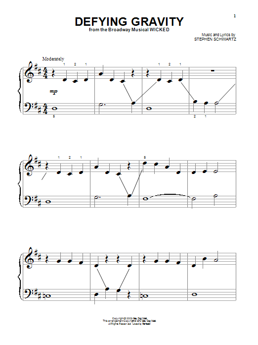 Produktgalerie: Seite 1 von 1 Defying Gravity (from Wicked), Stephen Schwartz, Klavier