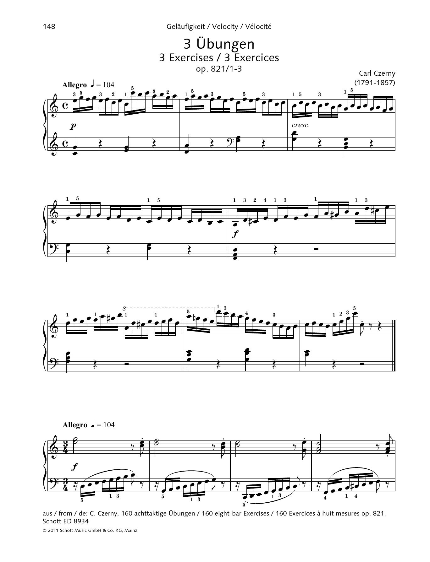 Product gallery: Page 1 of 1 3 Exercises, Carl Czerny