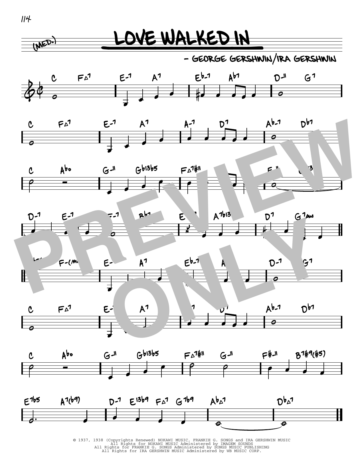Product gallery: Page 1 of 1 Love Walked In (arr. David Hazeltine), George Gershwin