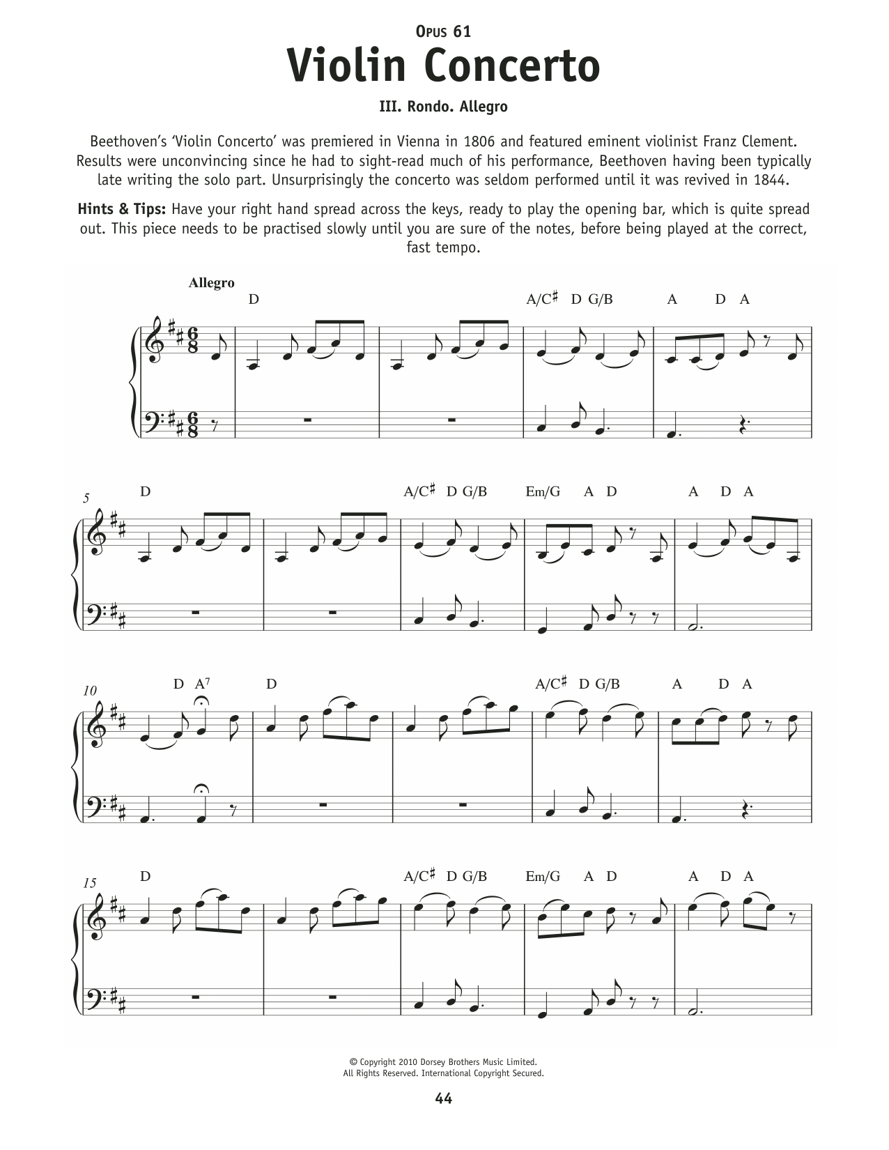 Produktbild zu: Violin Concerto In D Major, Op. 61
