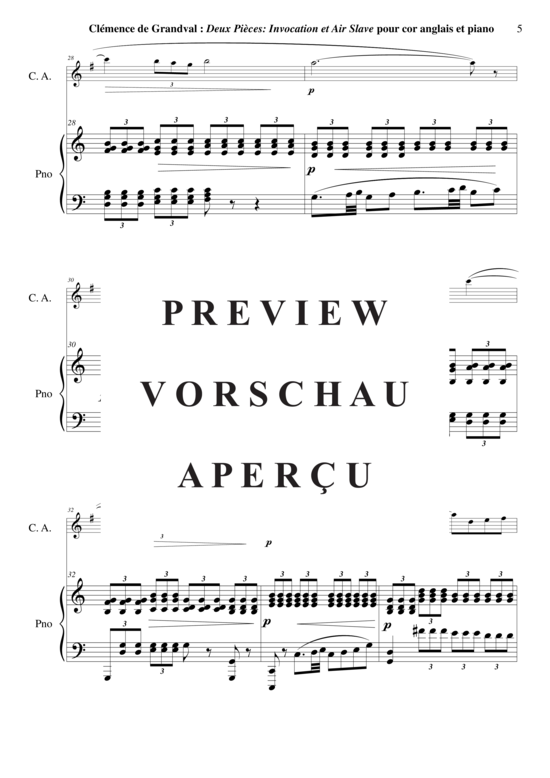 gallery: Deux Pièces : Invocation et Air Slave , , (Englischhorn + Klavier)