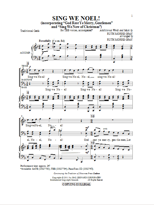 Product gallery: Page 1 of 1 Sing We Noel, Ruth Morris Gray