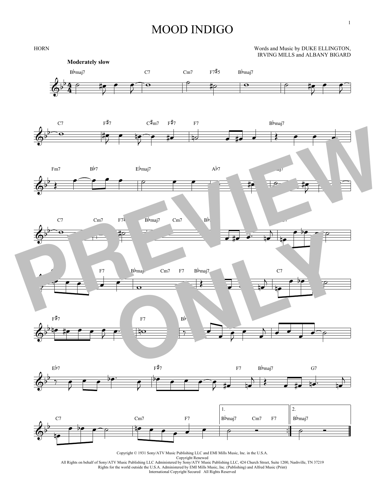 Produktgalerie: Seite 1 von 1 Mood Indigo, Duke Ellington, Horn