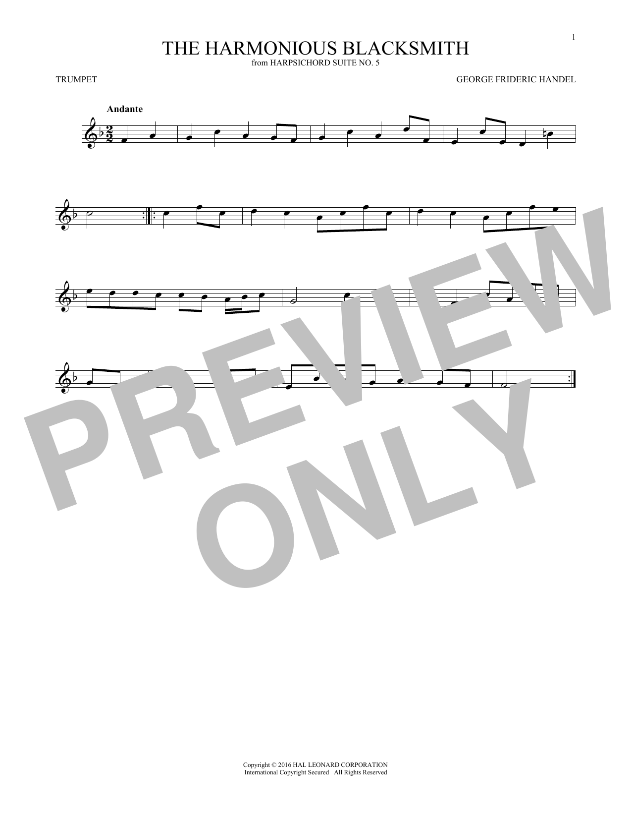 Produktgalerie: Seite 1 von 1 Harmonious Blacksmith, George Frideric Handel, Trompete