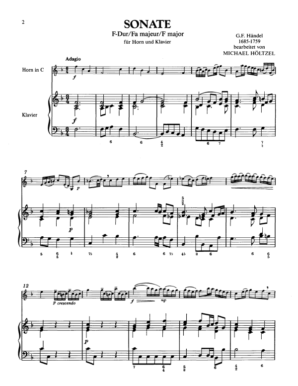 Produktbild zu: Sonate in F-DurGeorg Friedrich Handel