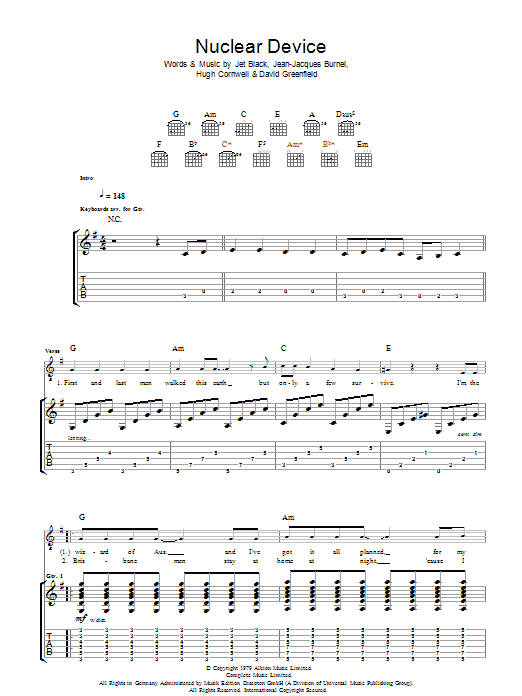Produktgalerie: Seite 1 von 1 Nuclear Device, The Stranglers, Gitarre