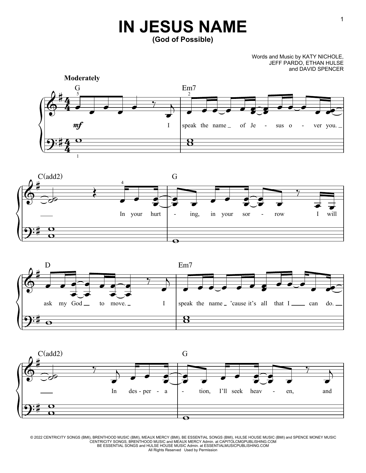 Product gallery: Page 1 of 1 In Jesus Name (God Of Possible), Katy Nichole