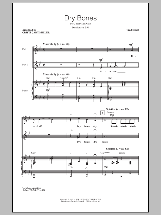 Product picture to: Dry Bones (arr. Cristi Cary Miller)