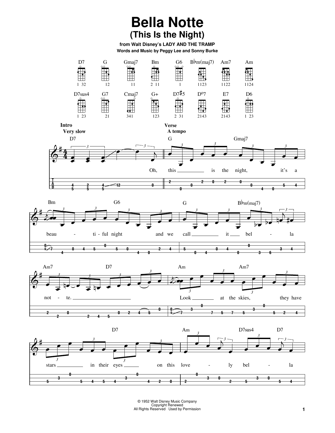 Produktbild zu: Bella Notte (from Lady And The Tramp)