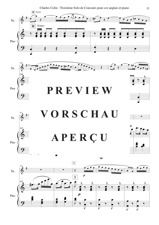 Produktgalerie: Seite 12 von 19 Solo de Concours no. 3, opus 40 , , (Englischhorn in F + Klavier)