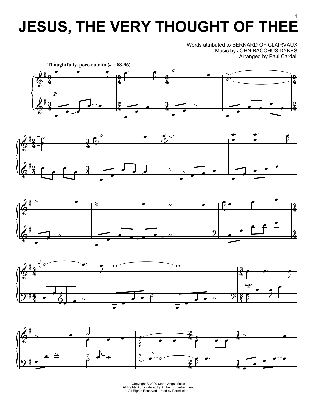 Product picture to: Jesus, The Very Thought Of Thee (arr. Paul Cardall)
