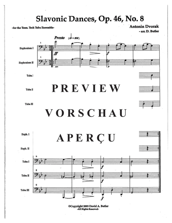 Product gallery: Page 5 of 21 Slavonic Dances Op. 46 No. 8 , , (Tuba Quartett EETT)