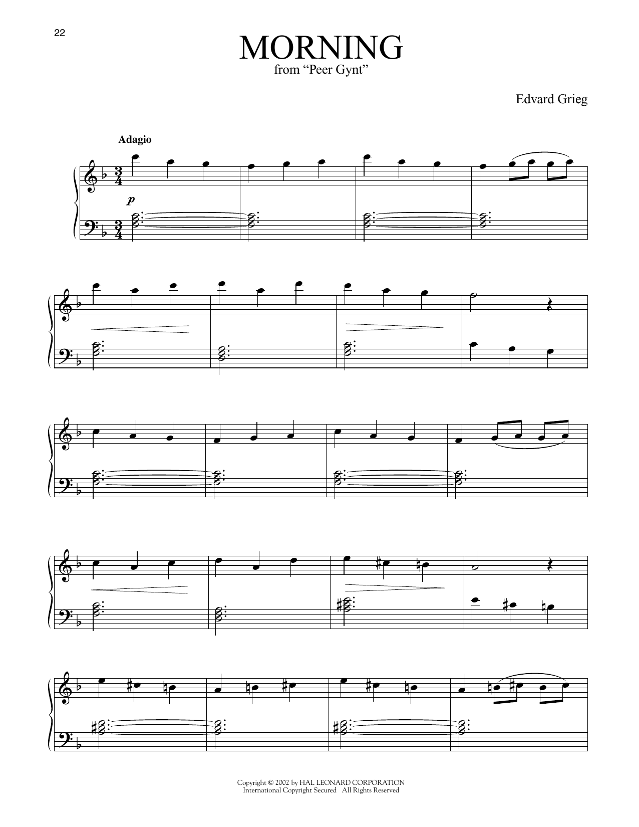 Produktgalerie: Seite 1 von 1 Morning, Edvard Grieg, Klavier