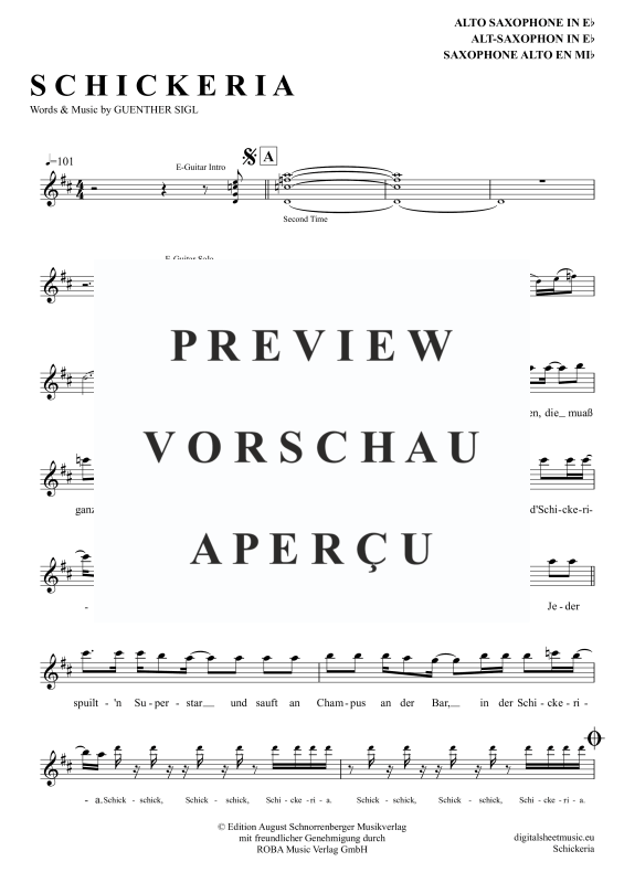 Produktgalerie: Seite 2 von 4 Schickeria, Spider Murphy Gang, Altsaxophon