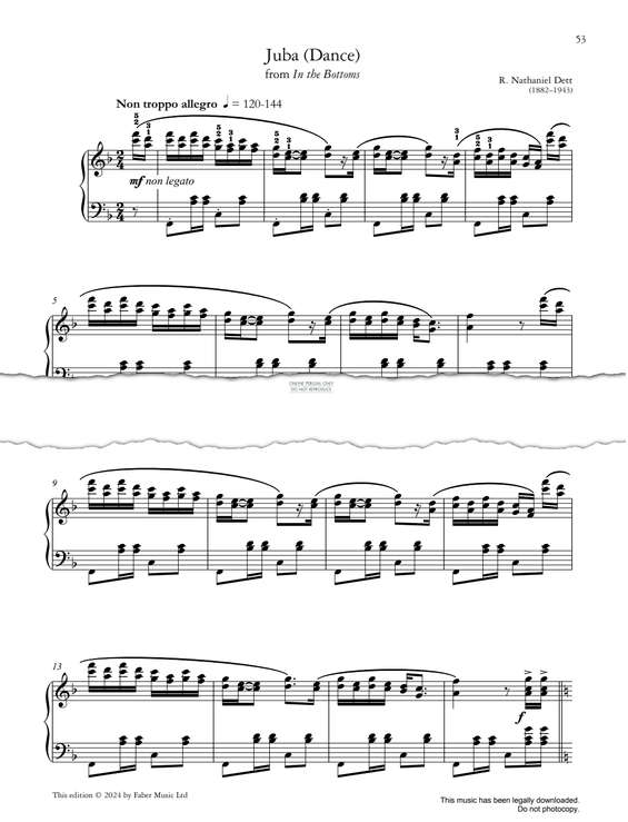 Produktgalerie: Seite 1 von 1 Juba (Dance) (from In the Bottoms), R Nathaniel Dett, Klavier