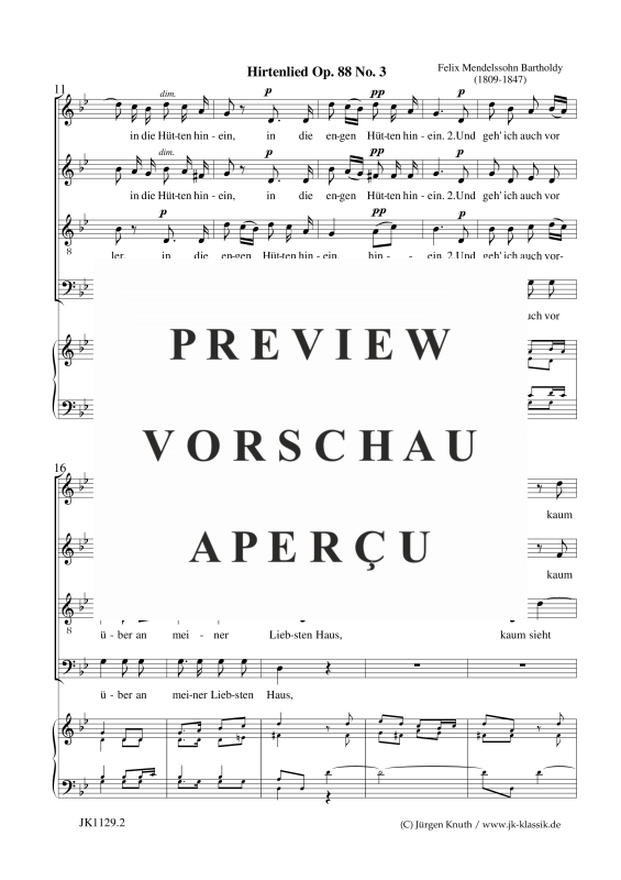 gallery: Hirtenlied op.88.3 / O Winter, schlimmer Winter, , Klavier und Gesang