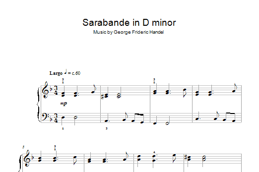 Product picture to: Sarabande in D minor