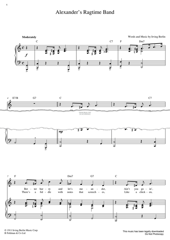 Product gallery: Page 1 of 1 Alexander's Ragtime Band, Irving Berlin