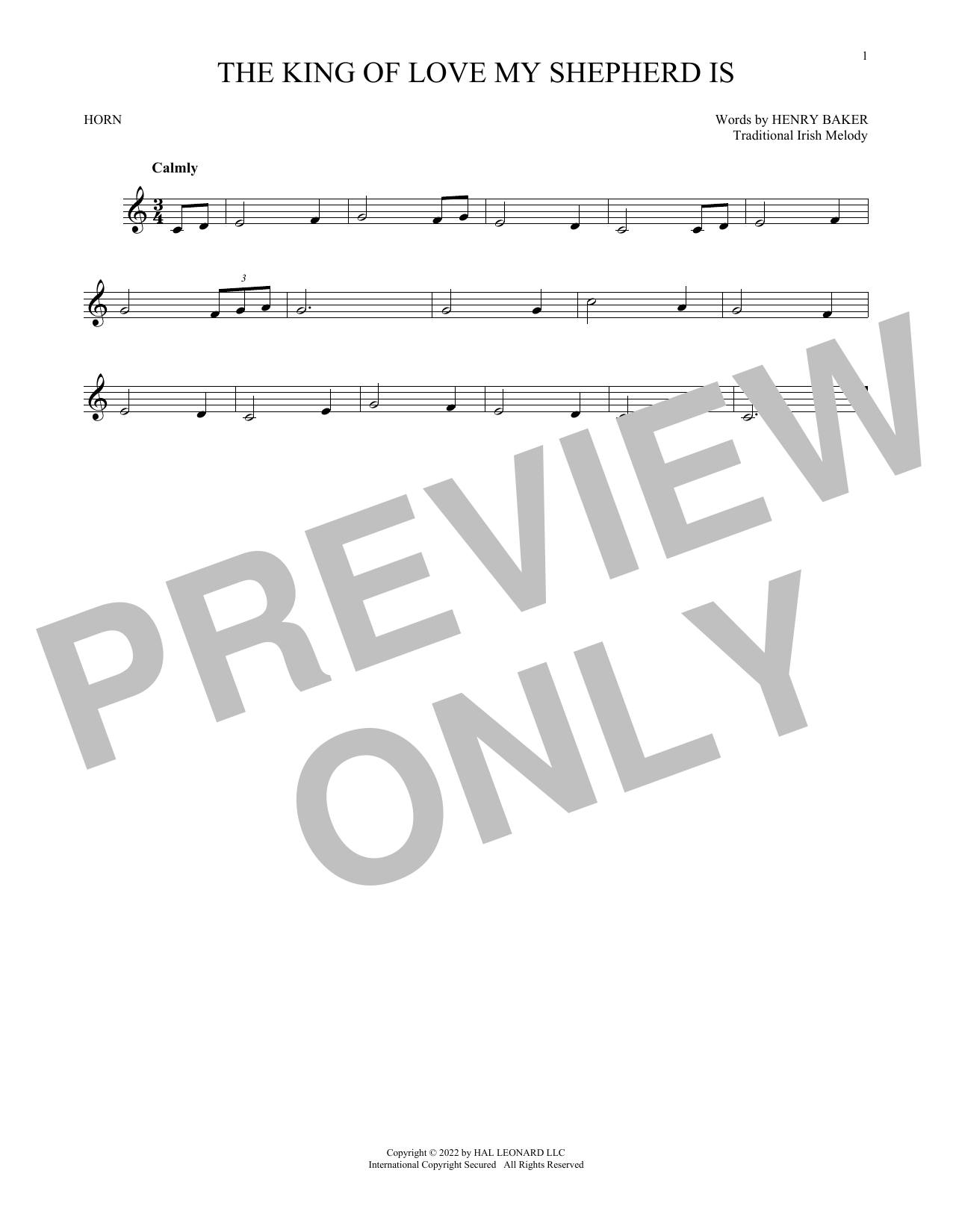 Produktgalerie: Seite 1 von 1 The King Of Love My Shepherd Is, Henry Williams Baker, Horn