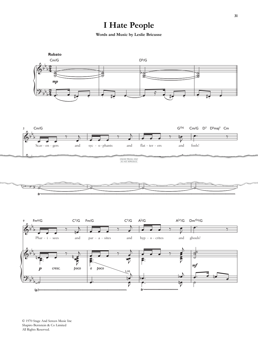 Produktbild zu: I Hate People (from Scrooge)