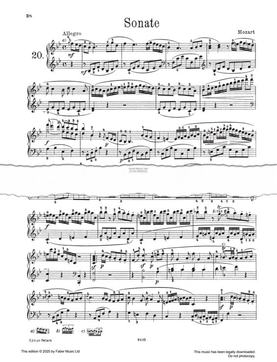 Produktgalerie: Seite 1 von 1 Sonata in B flat major KV 333, Wolfgang Amadeus Mozart, Klavier
