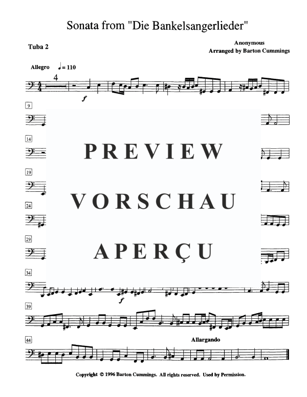 Produktgalerie: Seite 10 von 11 Sonata from "Die Bänkelsängerlieder", , Tuba Quintett EETTT