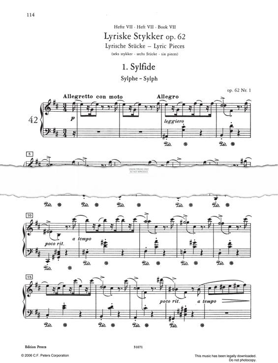 Produktgalerie: Seite 1 von 1 Sylfide Op. 62, Edvard Grieg, Klavier