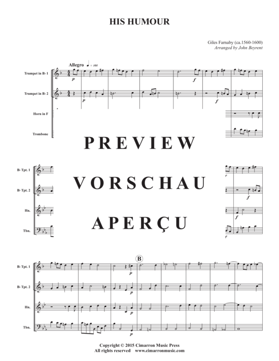 Produktgalerie: Seite 3 von 9 His Humour , , (Blechbläserquartett)