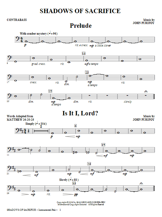 Produktbild zu: Shadows of Sacrifice - Contrabass