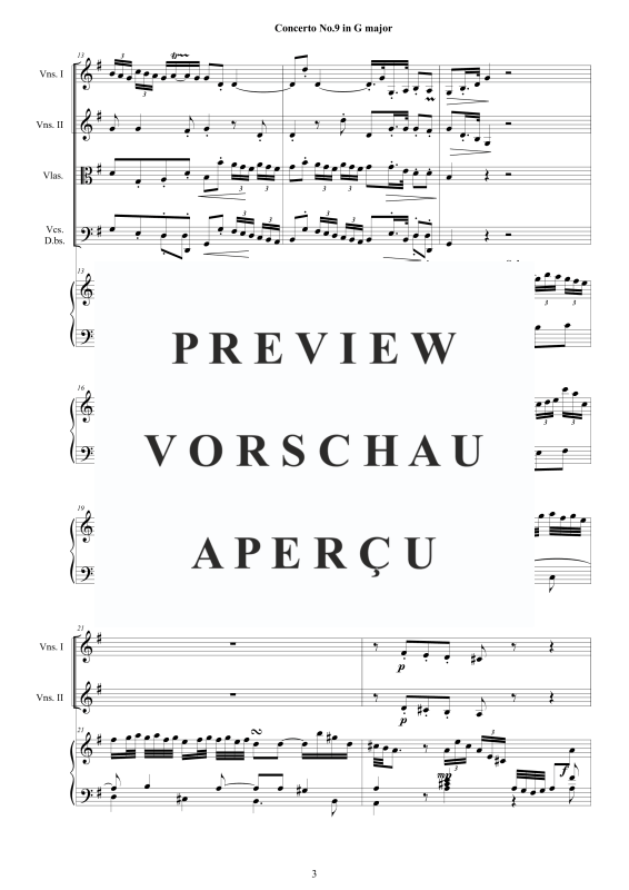 Produktgalerie: Seite 4 von 11 Cembalo Konzert Nr. 9 in G-Dur, , Cembalo und Streichorchester