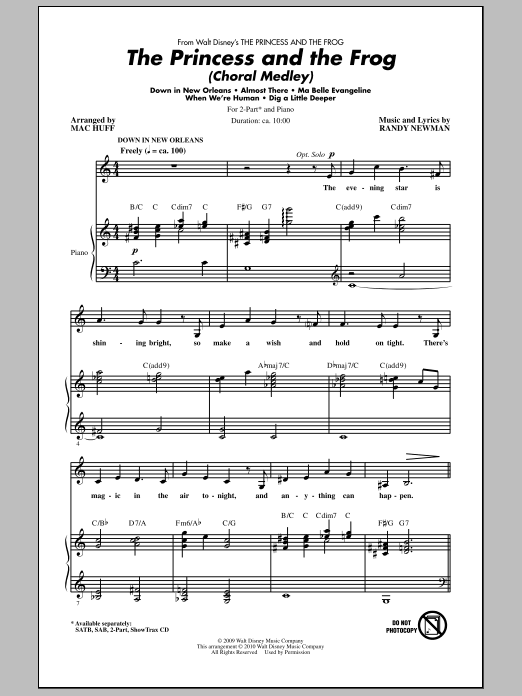 Produktbild zu: The Princess And The Frog (Choral Medley)