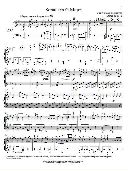 Product picture to: Sonata in G Major, Op. 49, No. 2