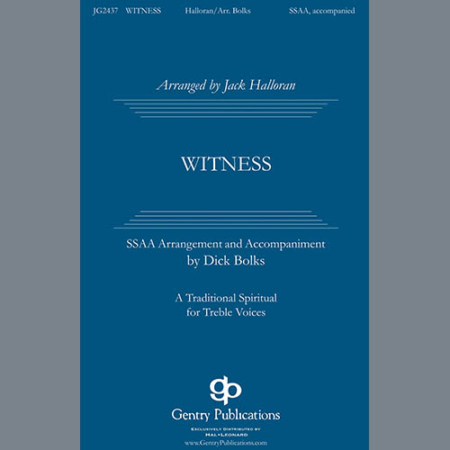 Produktbild zu: Witness (arr. Dick Bolks)