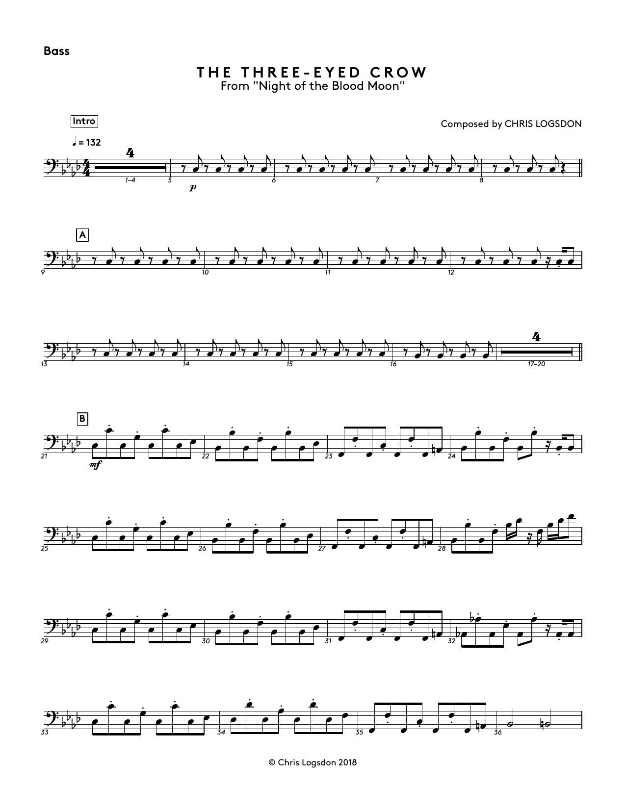 Produktbild zu: The Three-Eyed Crow (from Night of the Blood Moon) - Bass