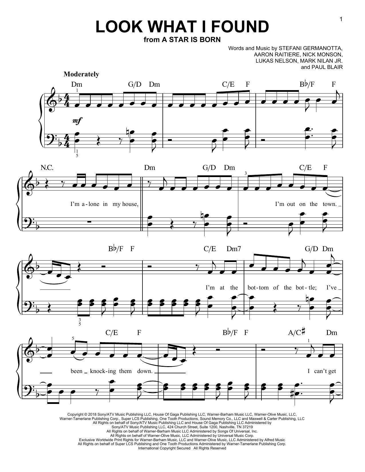 Product picture to: Look What I Found (from A Star Is Born)