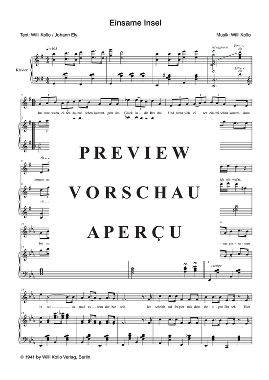 Produktgalerie: Seite 4 von 4 Einsame Insel, 	, Klavier und Gesang