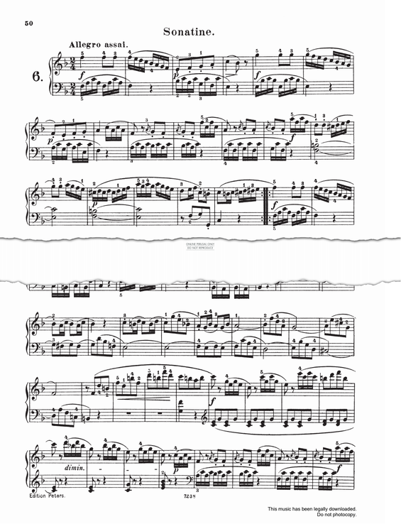 Produktgalerie: Seite 1 von 1 Sonatina In F Major, Ludwig van Beethoven, Klavier