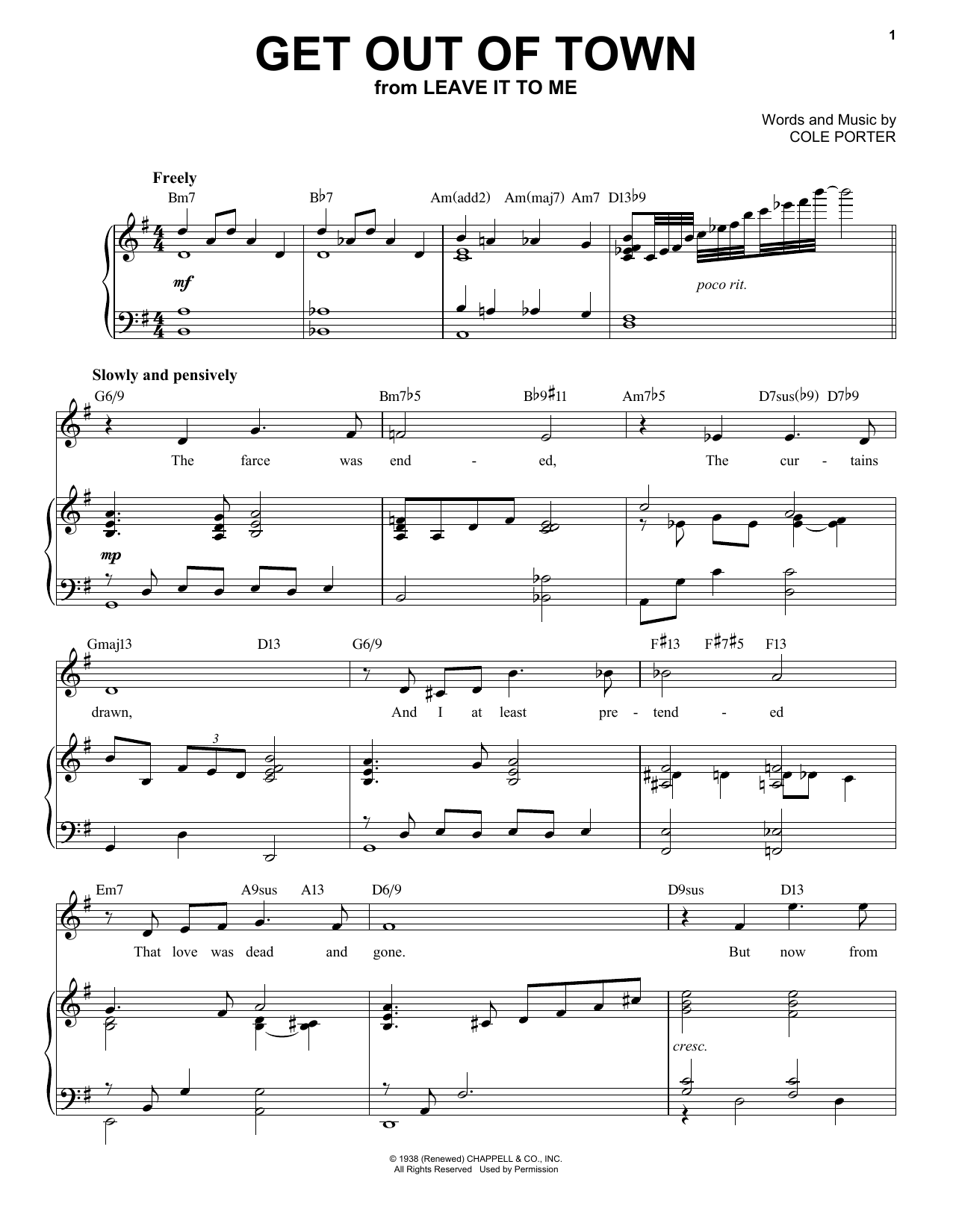 Product picture to: Get Out Of Town [Jazz version] (from Leave It To Me) (arr. Brent Edstrom)