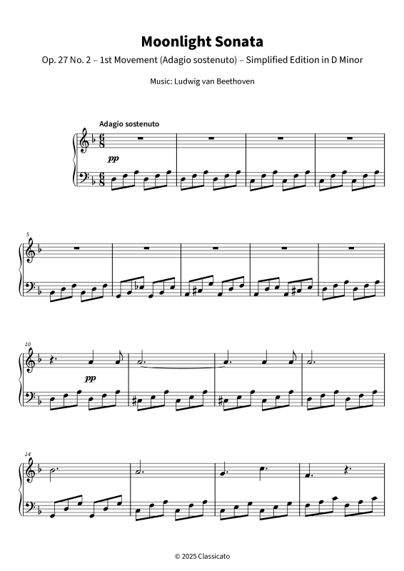 gallery: Moonlight Sonata - Simplified Piano Edition for Beginners, , Klavier Solo