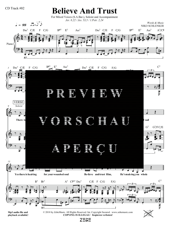 gallery: Believe And Trust, , Gemischter Chor SAM/Solo opt. und Klavier