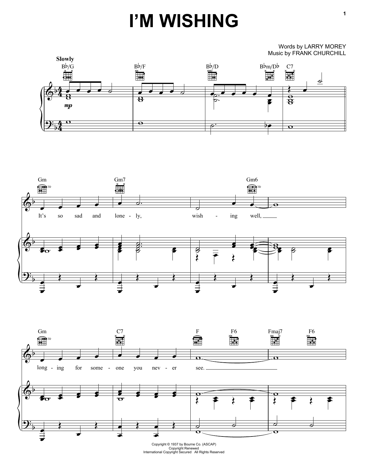 Produktbild zu: I'm Wishing (from Snow White and the Seven Dwarfs)