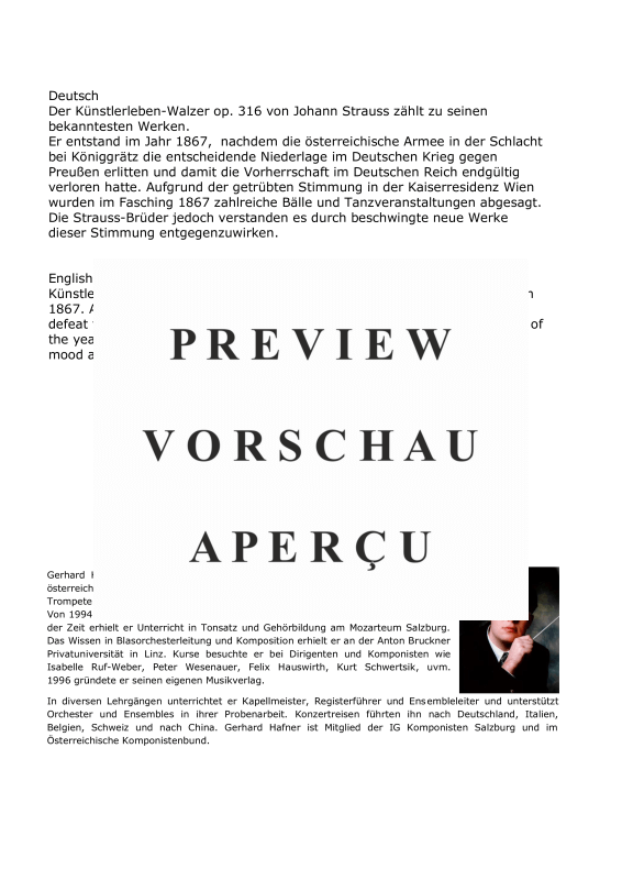 Product gallery: Page 3 of 11 Künstlerleben, , (large wind orchestra)