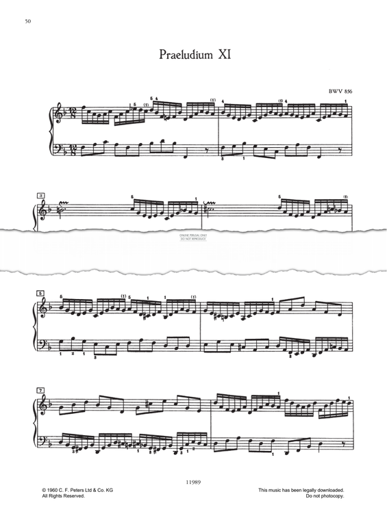 Produktbild zu: Prelude And Fugue No.11 in F major, BWV 856 (from 'The Well-Tempered Klavier Book I')